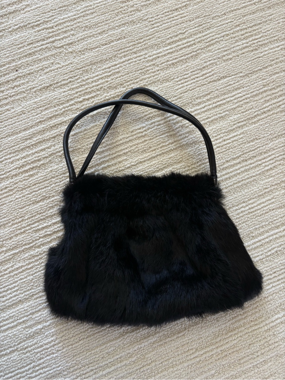 bebe Black Faux Fur Shoulder Bag